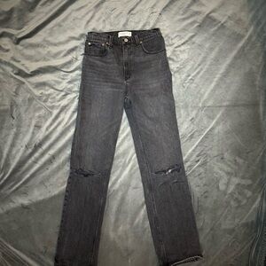 A&F Black Straight Jeans